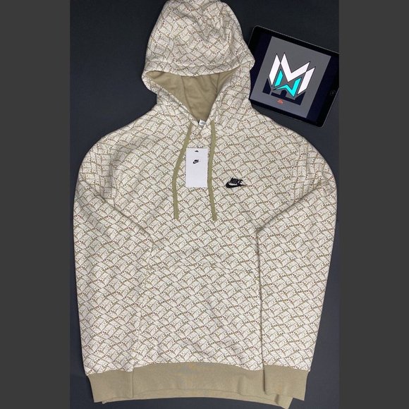 Nike Other - Nike Essentials AOP Fleece Men's Sizes Hoodie Limestone DM6911-250